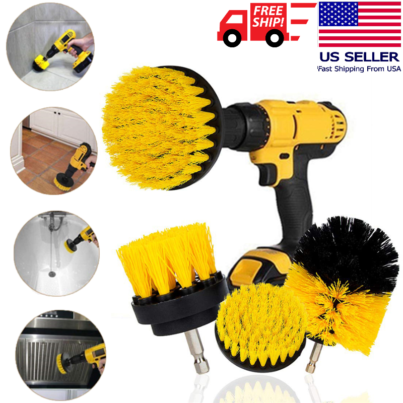 cleaning-3-1 3 PCS Drill Brushes Set Tile Grout Power Scrubber Cleaner Spin Tub Shower Wall - Image 1