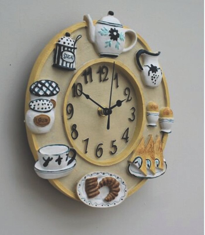 clock-1-1 Wall Clock Kitchen School Office Home Shabby Chic Traditional Decor Quartz 23cm - Image 1