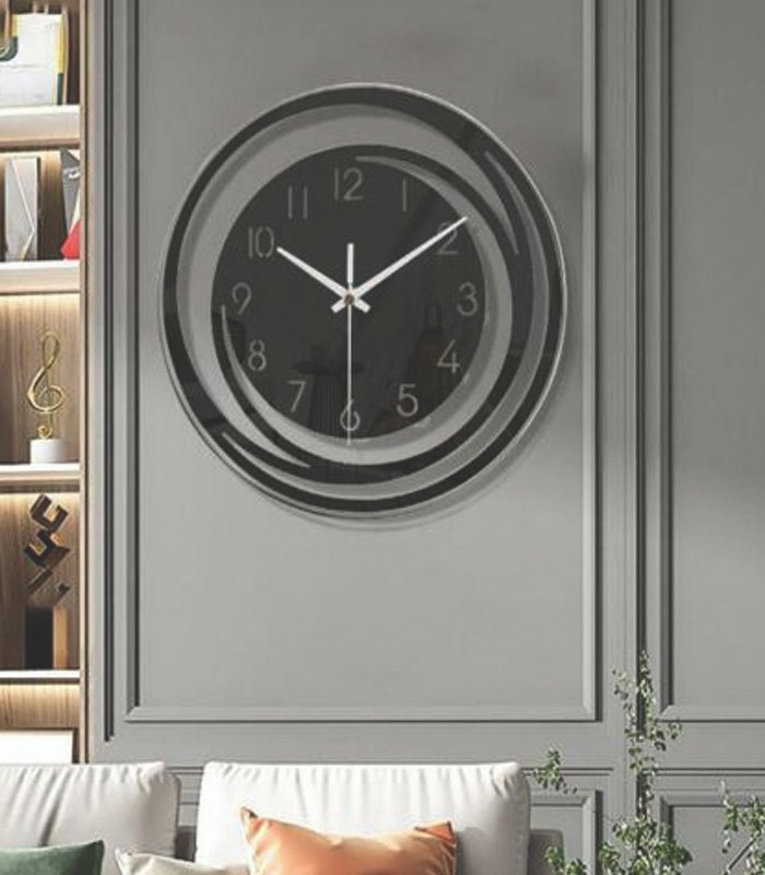 clock-5-1 Nordic Wall Clock Clock 12 inch Wall Art Round for Home Bedroom Living Room - Image 1