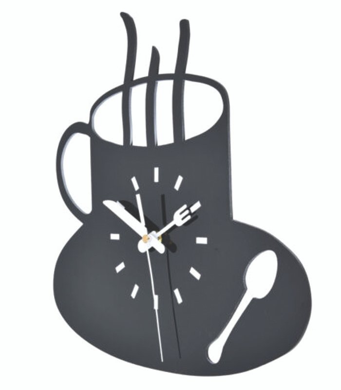 clock-8-1 Kitchen Wall Clock Small Wall Clock 3D Effect Sturdy Acrylic Coffee Cup - Image 1