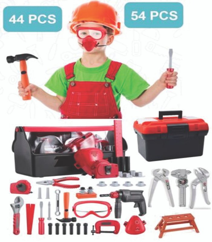 toys-3-1 54/44pcs Kids Tool Set Toy Work Drill Tools Building Construction Play Tool Kit - Image 1